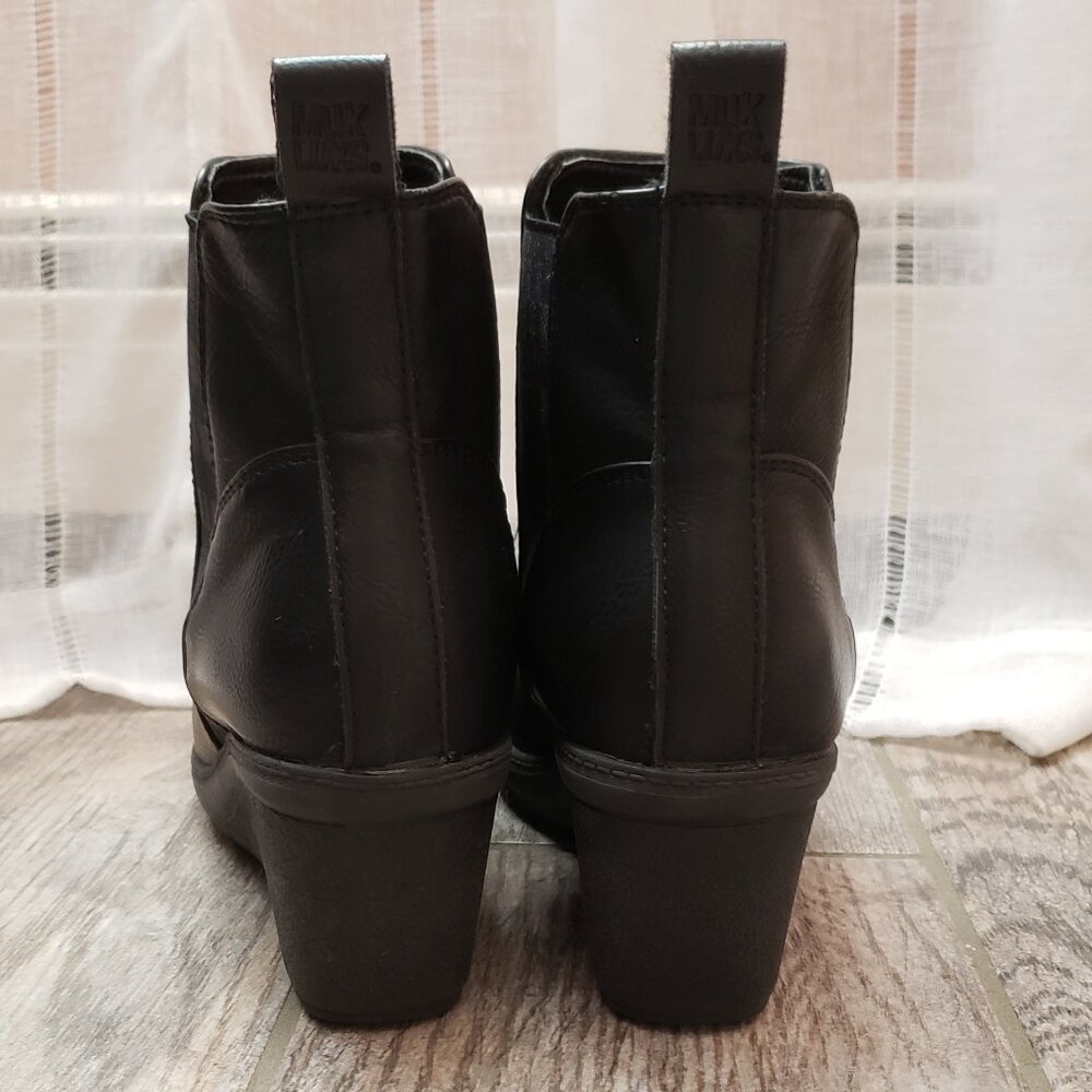 Muk Luks Oxford wedge ankle booties 6.5 black - Picture 6 of 14